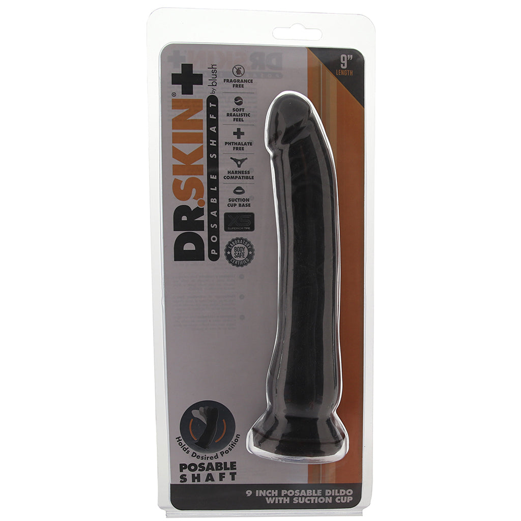Dr. Skin Plus 9 Inch Posable Dildo in Black Dildo Sex Toys > Realistic Dildos