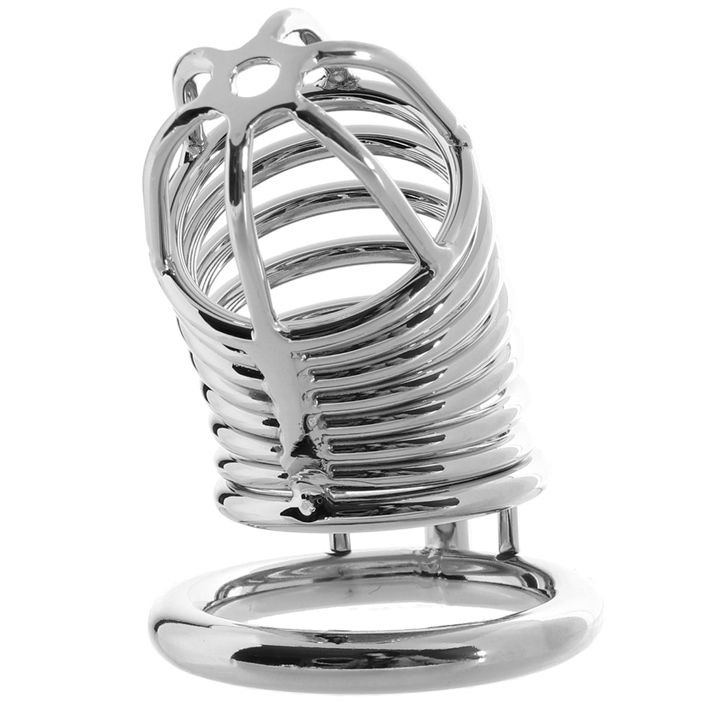 Blue Line Deluxe Steel Chastity Cage in Silver Bondage and Fetish > Cock and Ball Devices