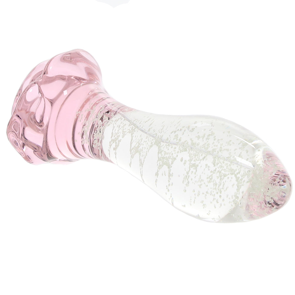 Juicy Glass Glowing Rose Bud Plug Anal Sex Toys > Butt Plugs