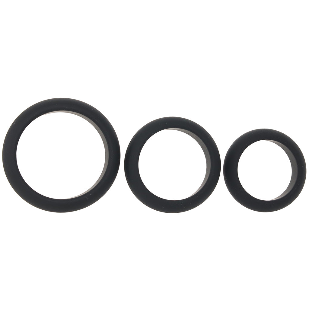 LEVELZ 3 Piece Wide O Cock Ring Set in L-XXL Cock Rings