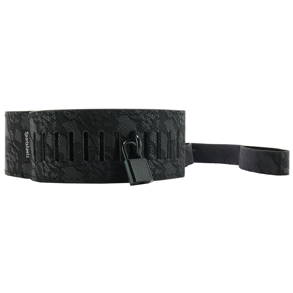 Sincerely Locking Lace Leash and Collar in Black Bondage and Fetish > Leashes and Collars