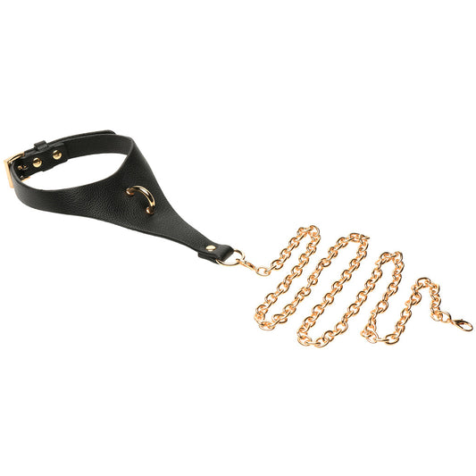 Master Series Captivate Collar with Body Chain in Black Bondage and Fetish > Leashes and Collars