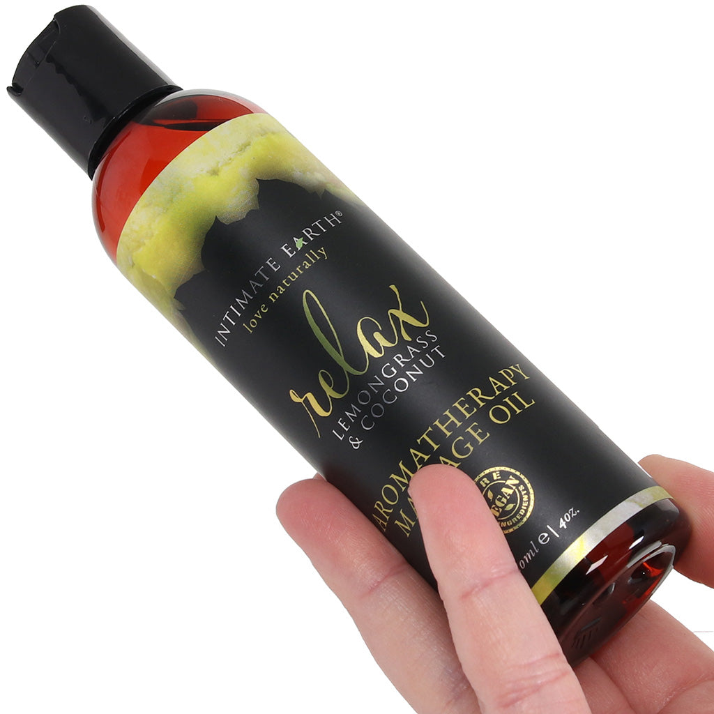 Relax Massage Oil 4oz/120ml in Lemongrass & Coconut Sensual Love > Massage