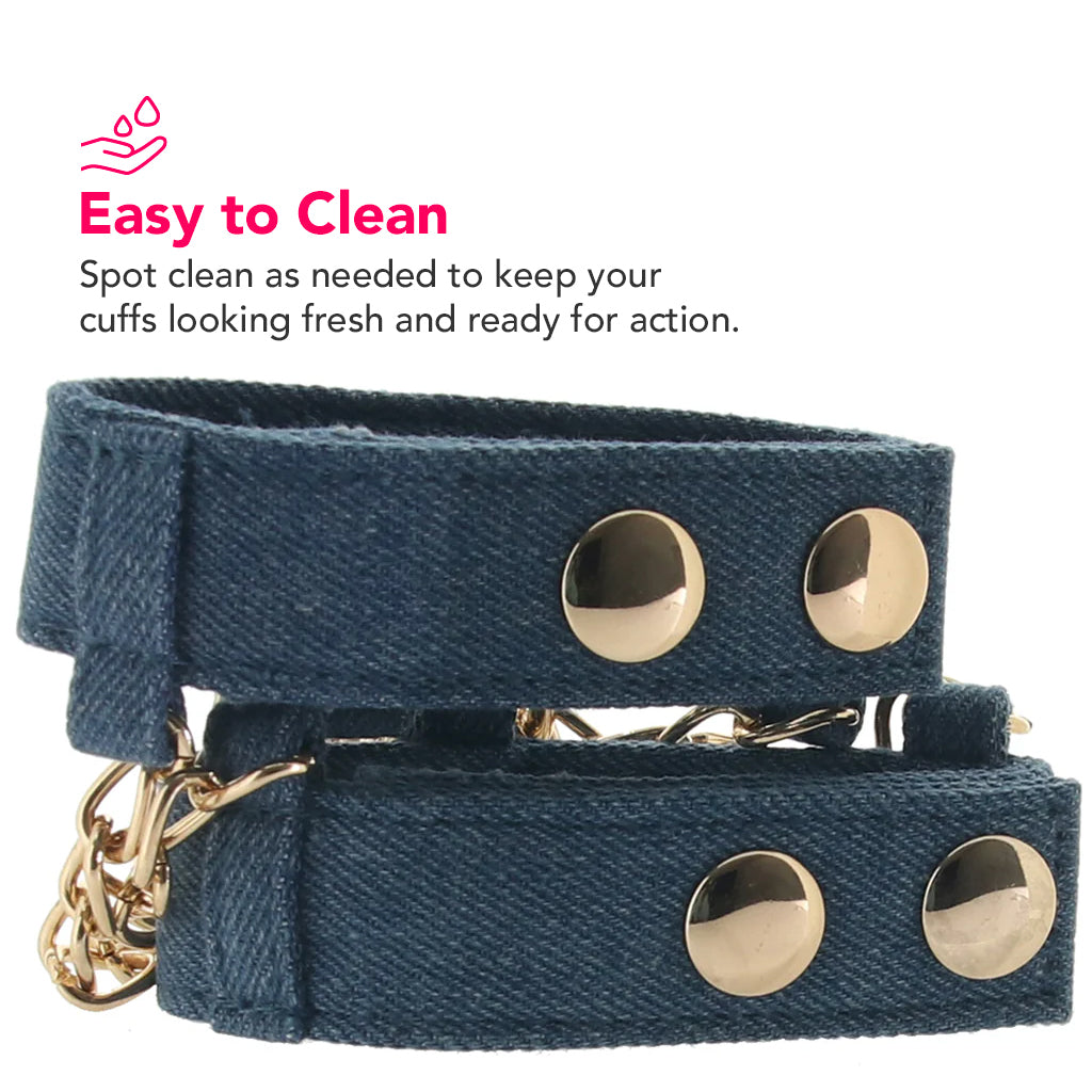Ride 'Em Denim Wrist Cuffs Bondage and Fetish > Wrist and Ankle Cuffs