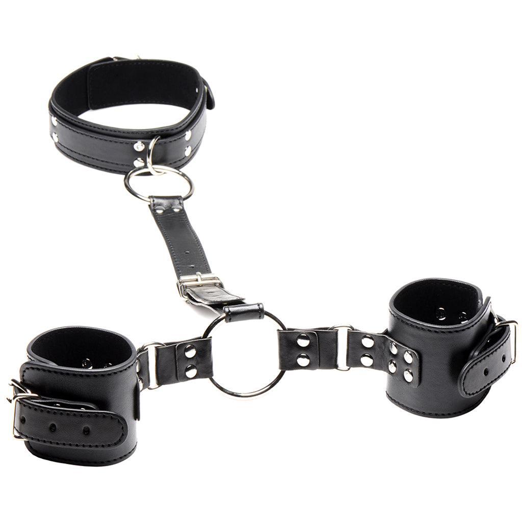 Strict Neck to Wrist Vegan Leather Restraints Bondage and Fetish > Restraints