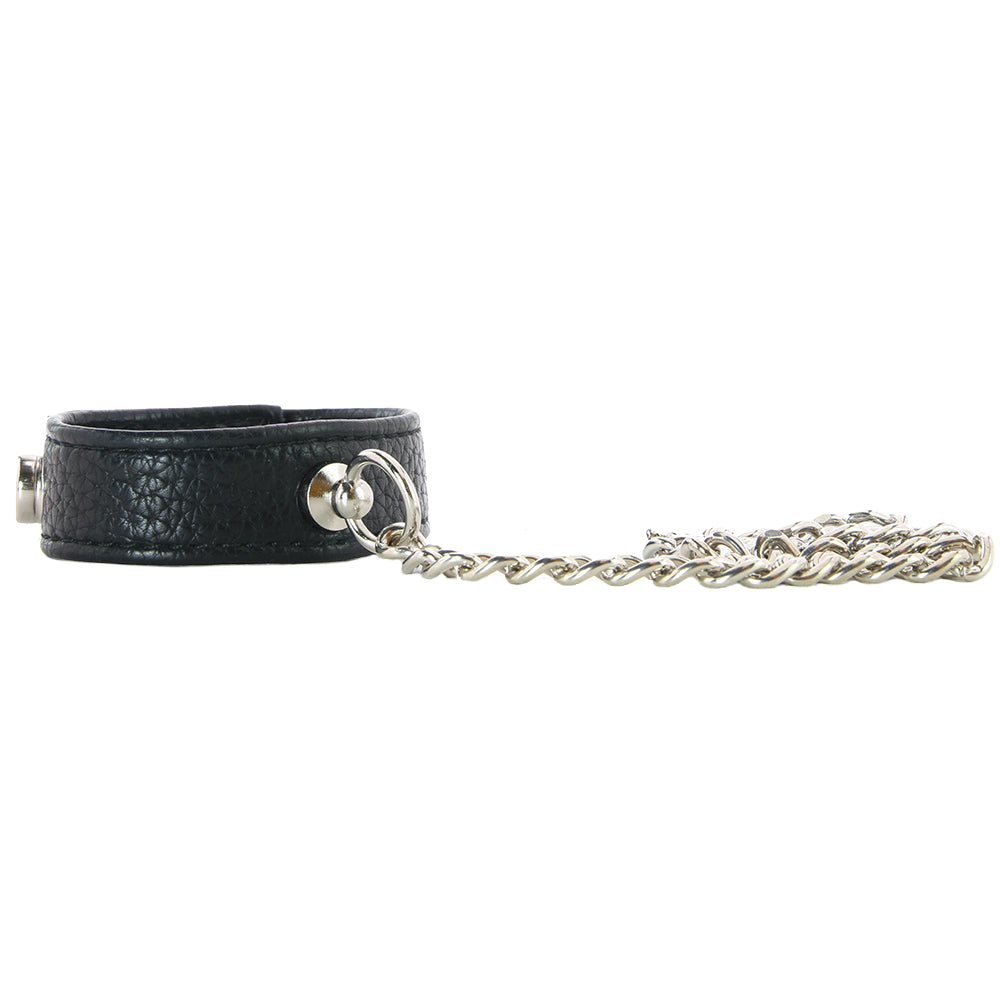 Blue Line Snap Cock Ring with Leash Bondage and Fetish > Cock and Ball Devices