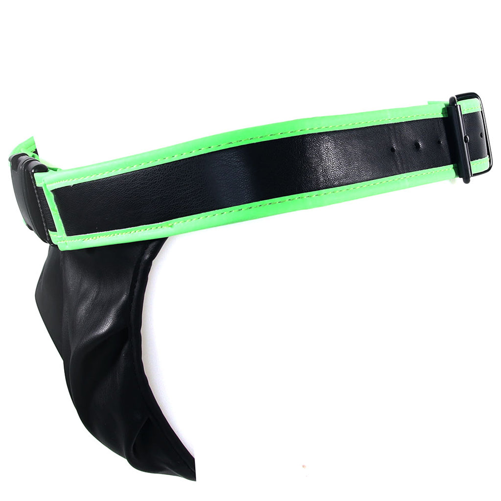 Ouch! Glow In The Dark Front Buckle Jock Strap /XL Bondage and Fetish > Men's Bondage Wear