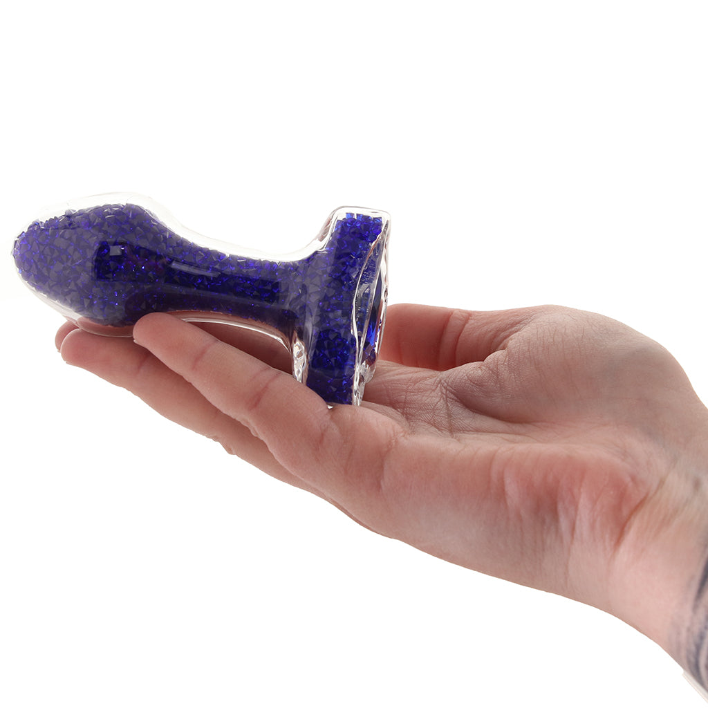 Oh My Gem Lustre Glass Butt Plug in Blue Anal Sex Toys > Butt Plugs