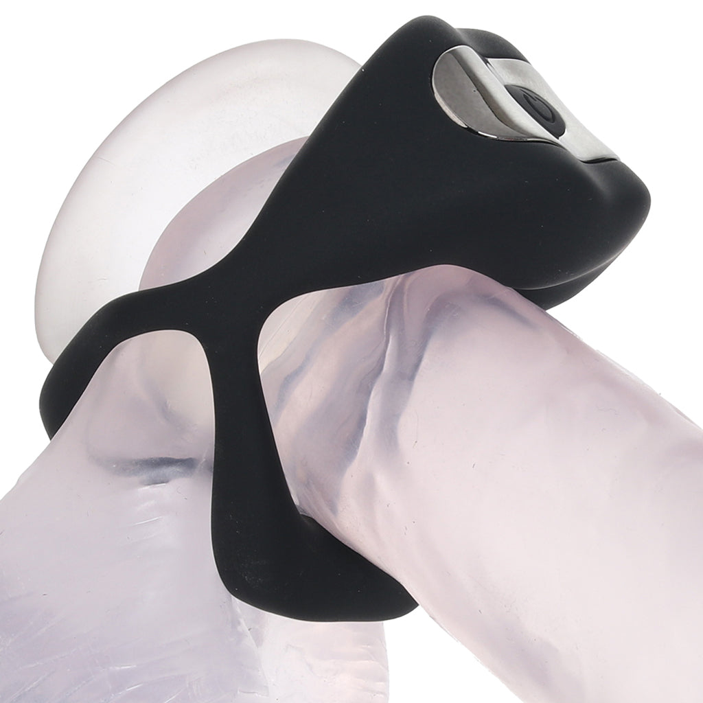 Techno Strobe Vibrating Cock Ring in Black Cock Rings