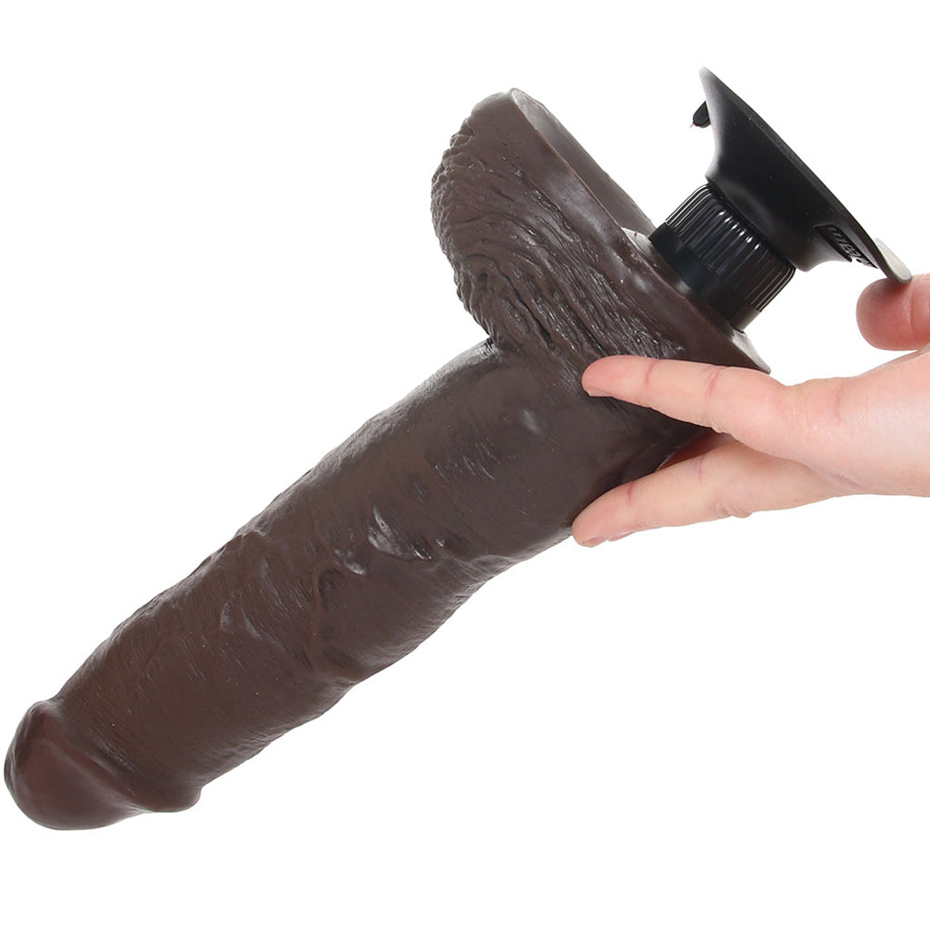 King Cock 10 Inch Vibrating Dildo with Balls in Brown Vibrators > Realistic Vibrator Dildos