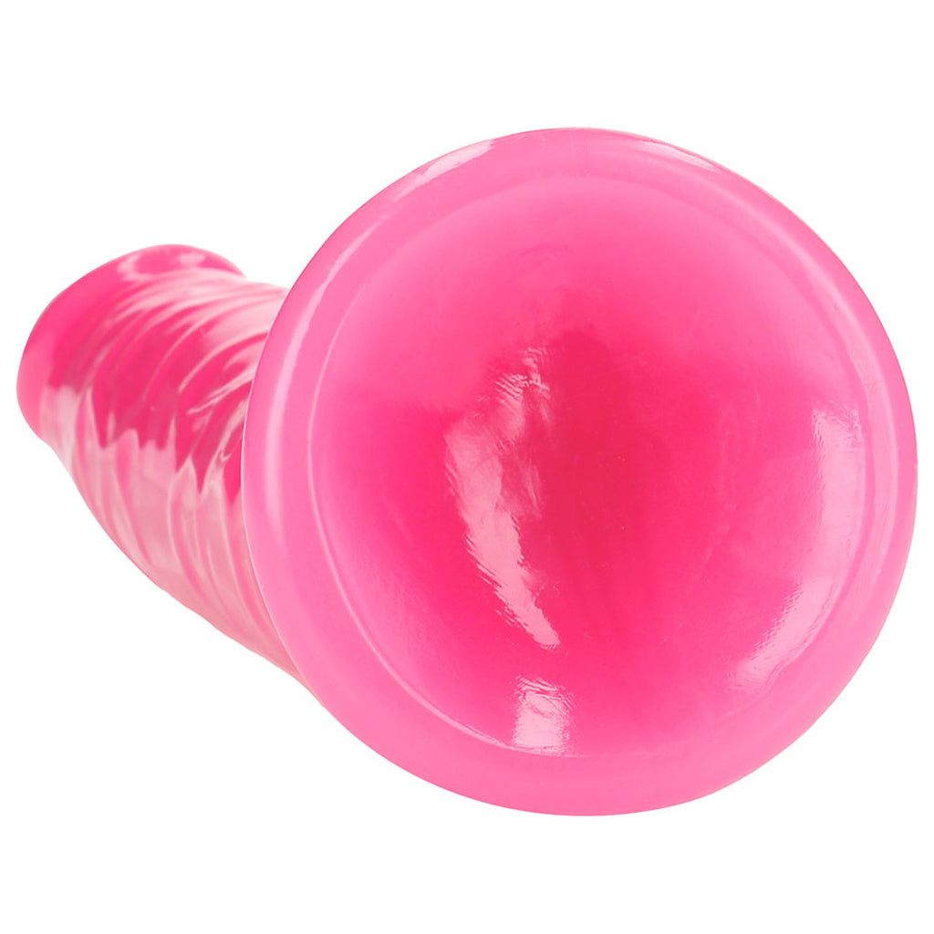 RealRock Glow In The Dark 10 Inch Slim Dildo in Pink Dildo Sex Toys > Realistic Dildos