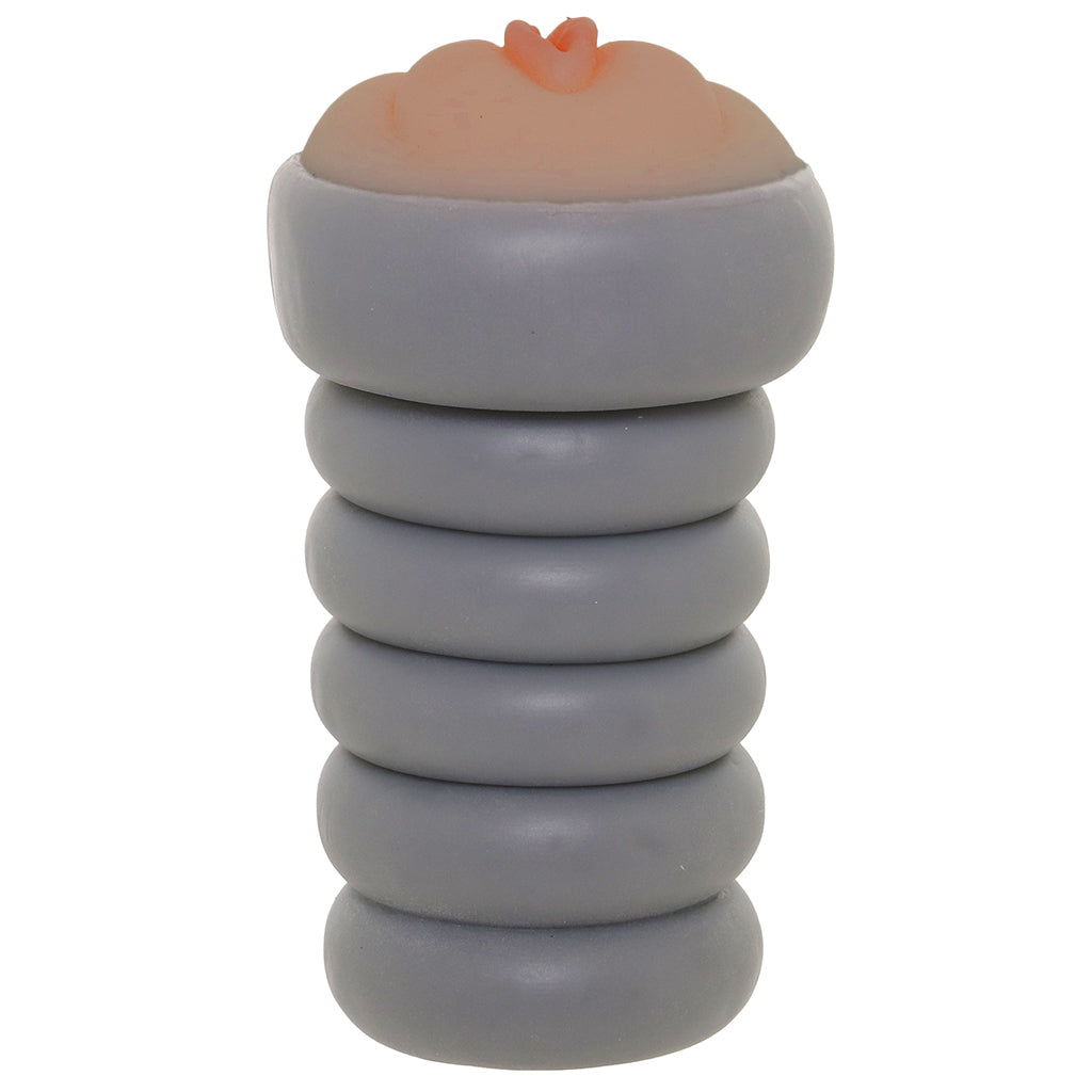 Ribbed Gripper Tight Pussy Stroker in Brown Male Masturbators > Pocket Strokers
