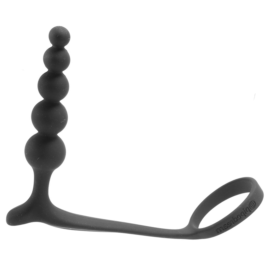 Anal Fantasy Ass-Gasm Beaded Cock Ring Plug in Black Cock Rings