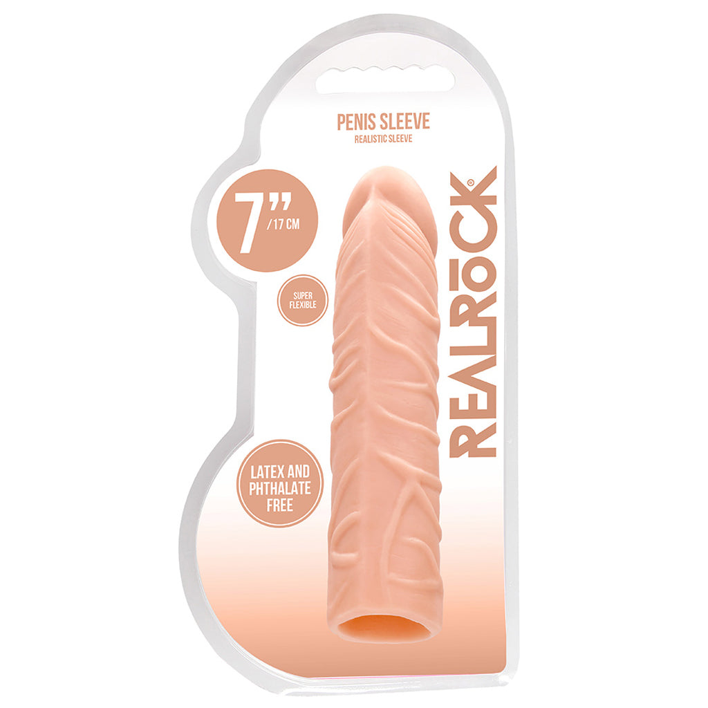 RealRock Penis Sleeve 7 Inch Extender in White Male Enhancement > Extenders and Sleeves