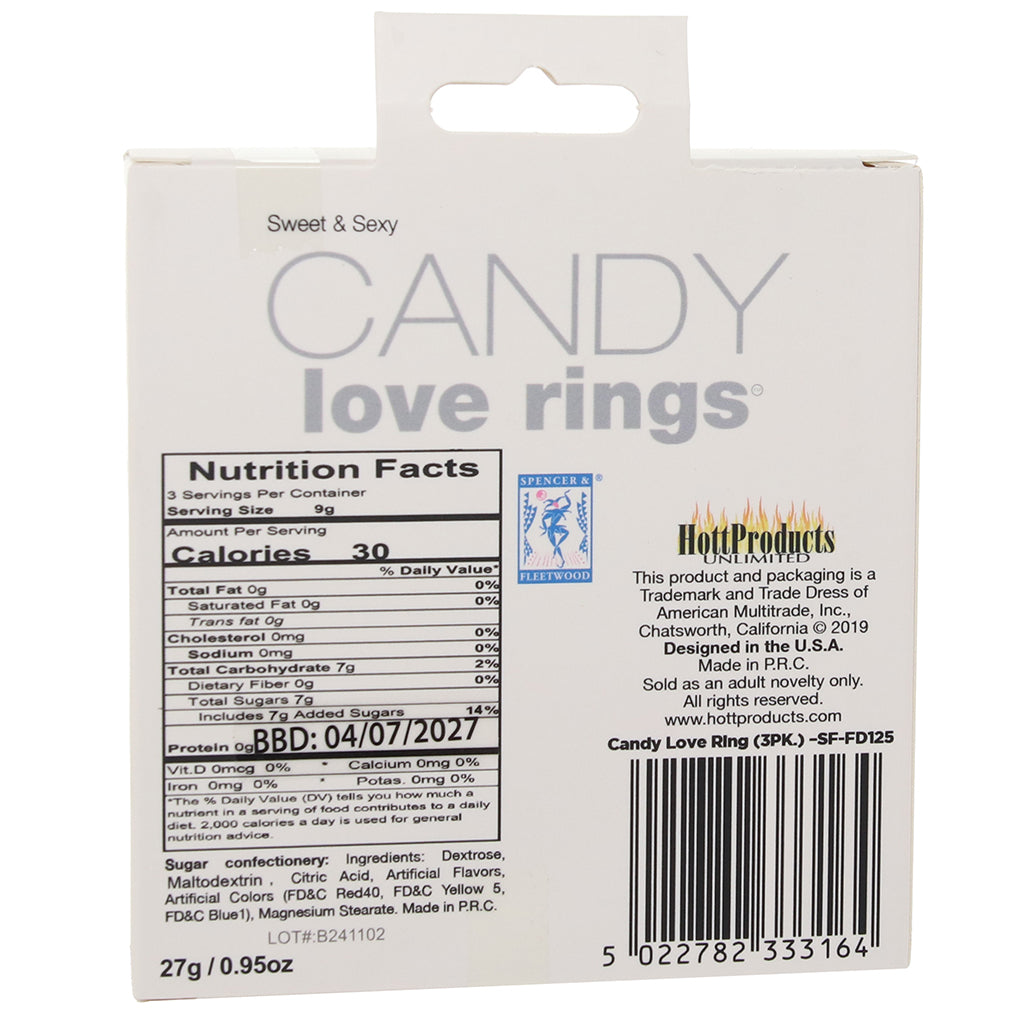 Edible Candy Love Rings in 3 Pack Novelties 'n Parties > Tasty Treats