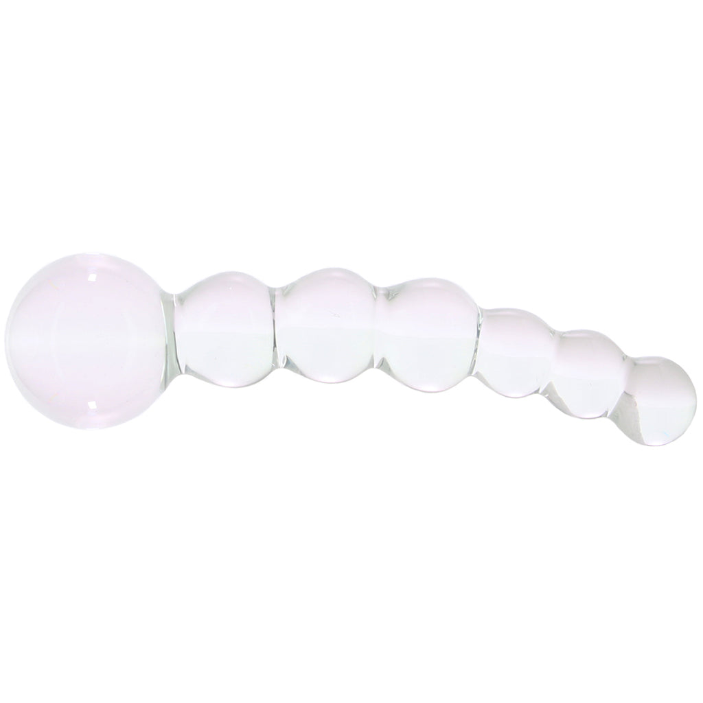 5 Inch Curved Glass Beaded Dildo Dildo Sex Toys > Non-Phallic Dildos