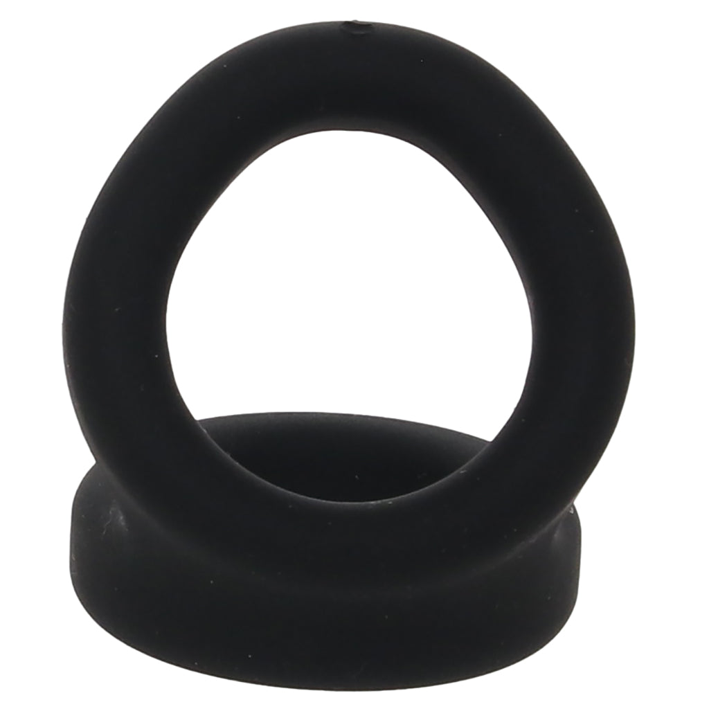 Alpha Ring Liquid Silicone Snug Tugger in Black Cock Rings