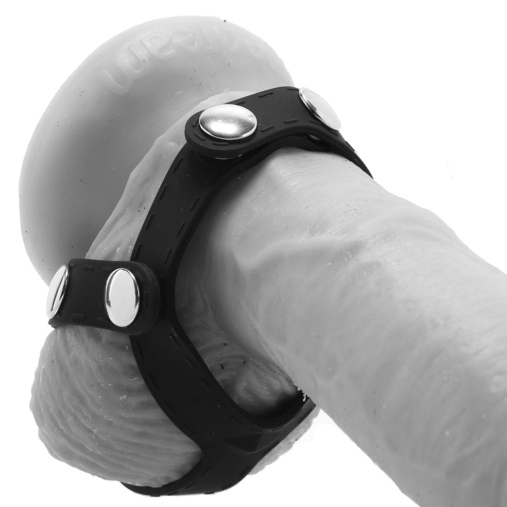 Blue Line Silicone T-style Cock Ring With Ball Divider Cock Rings