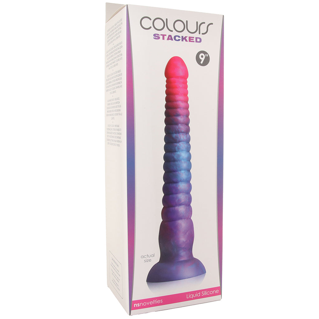 Colours Stacked 9 Inch Dildo in Pink/Blue Dildo Sex Toys > Non-Phallic Dildos