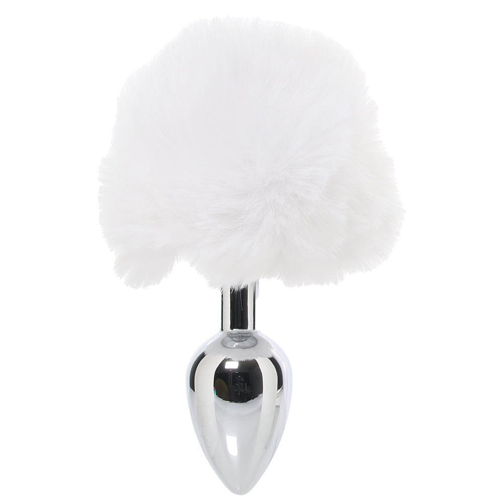 Gemsations 3 Inch Bunny Tail Butt Plug in Silver Anal Sex Toys > Butt Plugs