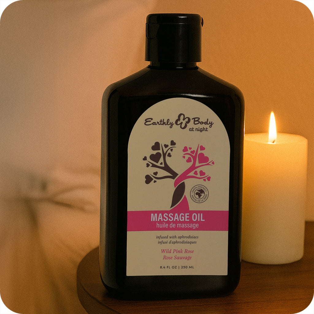 At Night Massage Oil 8.4oz/250ml in Wild Pink Rose Lubes and Lotions > Erotic Massage Oils