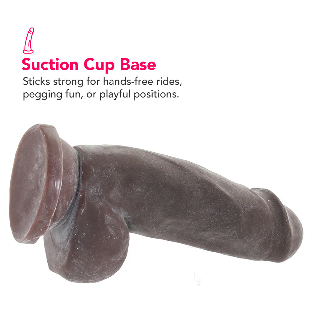 Dr. Skin Plus 7 Inch Girthy Poseable Dildo in Chocolate Dildo Sex Toys > Realistic Dildos