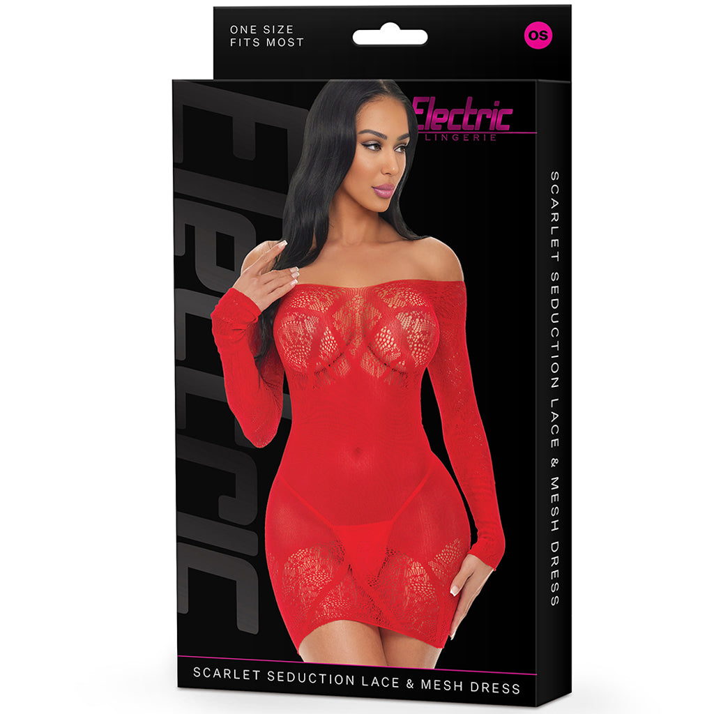 Scarlet Seduction Lace & Mesh Dress Lingerie > Lingerie