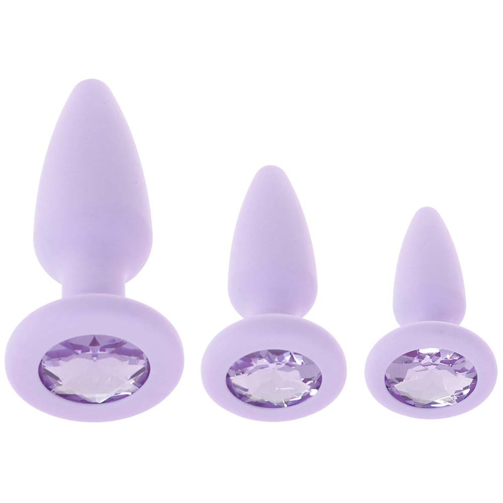 First Time Crystal Booty Anal Plug Set in Purple Anal Sex Toys > Butt Plugs