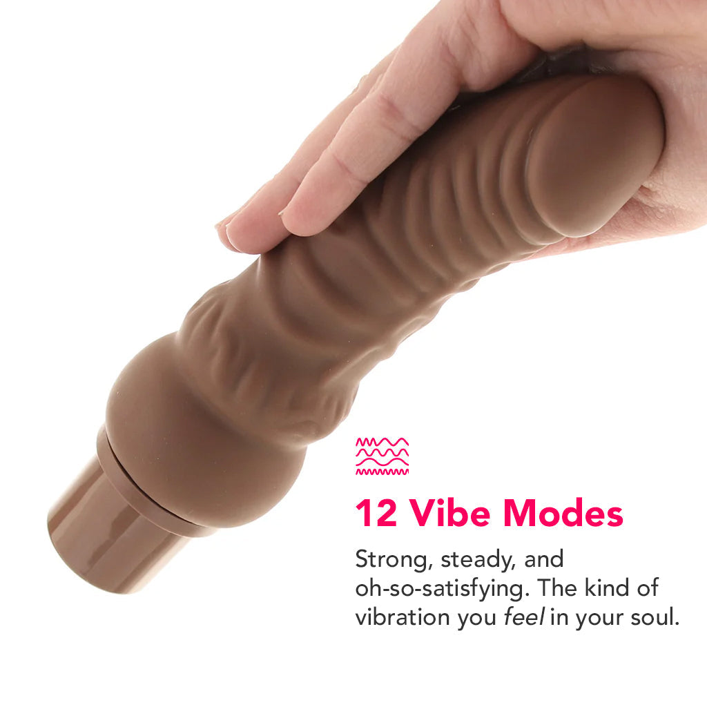 Power Stud Rechargeable Curvy Vibe in Brown Vibrators > Realistic Vibrator Dildos