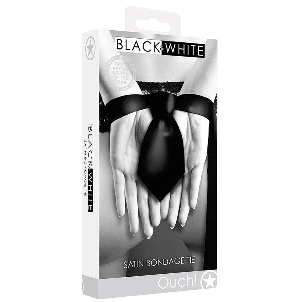 Black & White Satin Bondage Tie Bondage and Fetish > Tools & Accessories