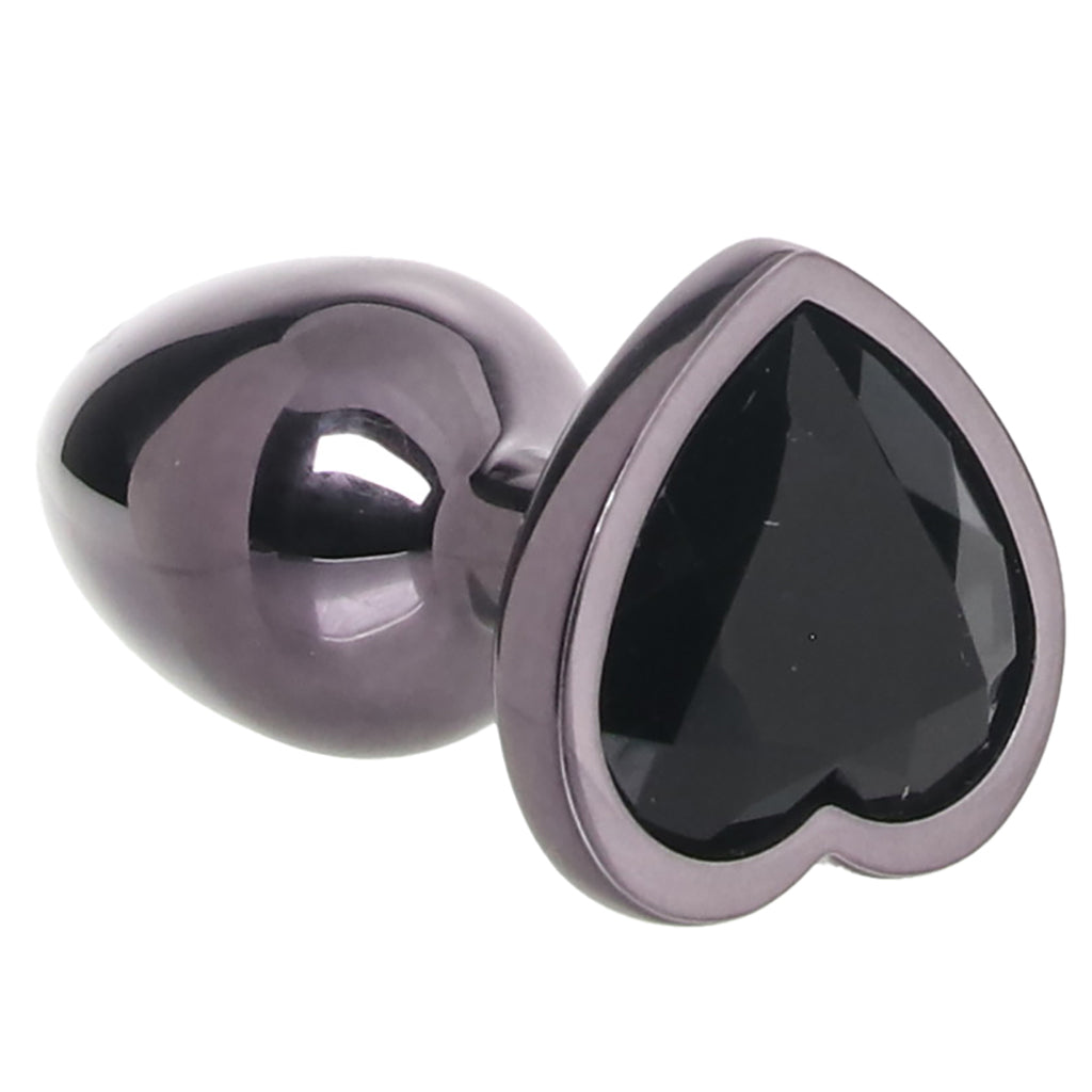 Jewel Black Diamond Heart Plug in Small Anal Sex Toys > Butt Plugs
