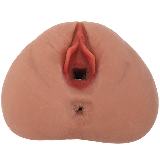 PDX Double Pounder Vibrating Squeeze Stroker in Brown