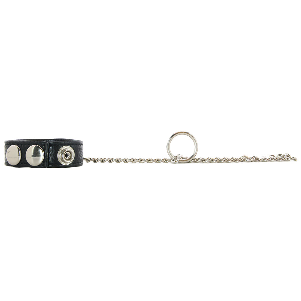 Blue Line Snap Cock Ring with Leash Bondage and Fetish > Cock and Ball Devices