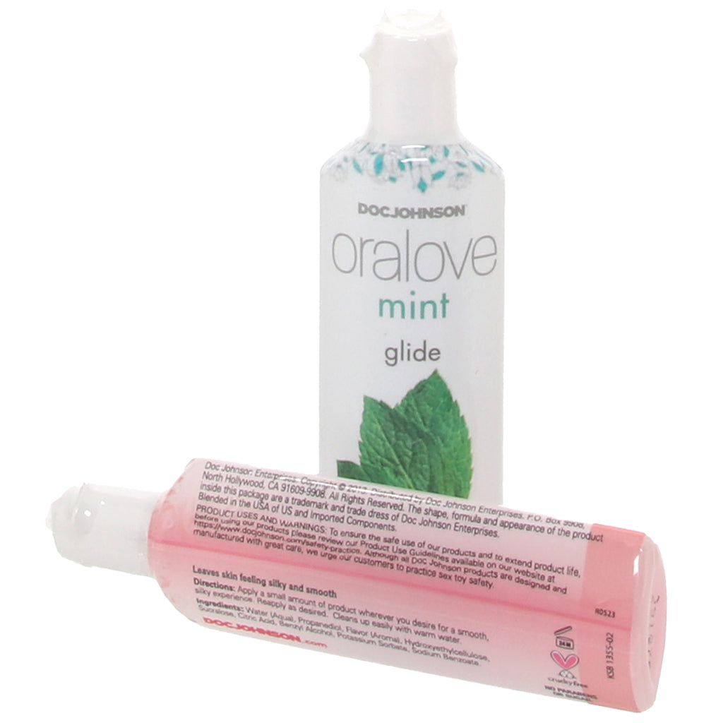 Oralove Delicious Duo Lickable Lubes in Strawberry & Mint Lubes and Lotions > Flavored Sex Lubes