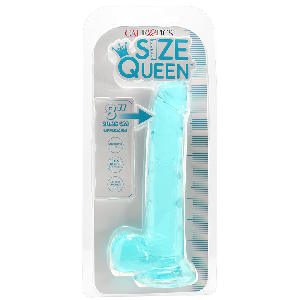 Size Queen 8 Inch Jelly Dildo in Teal Dildo Sex Toys > Realistic Dildos