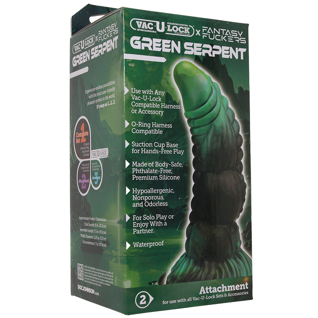 Fantasy F*ckers Green Serpent Vac-U-Lock Dildo Dildo Sex Toys > G-Spot Dildos