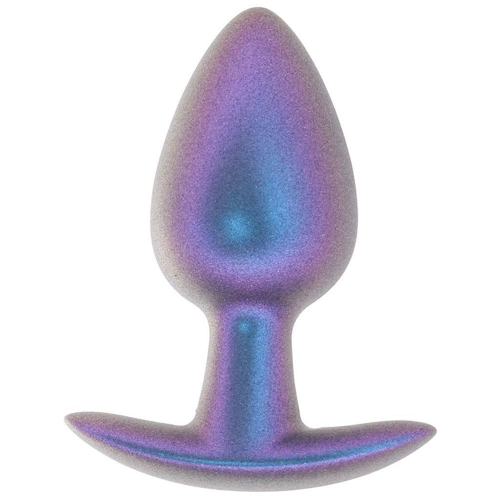 Ouch! Smooth Silicone 3.1 Inch Butt Plug in Metallic Blue Anal Sex Toys > Butt Plugs