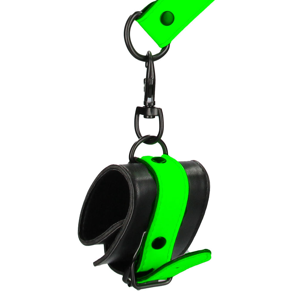 Ouch! Glow In The Dark Hand & Ankle Cuffs with Hogtie Bondage and Fetish > Wrist and Ankle Cuffs