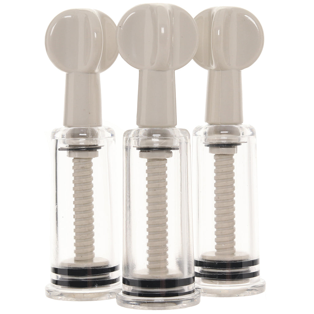 Size Matters MaxTwist Clit & Nipple Sucker Set in White Bondage and Fetish > Nipple Stimulators & Clamps
