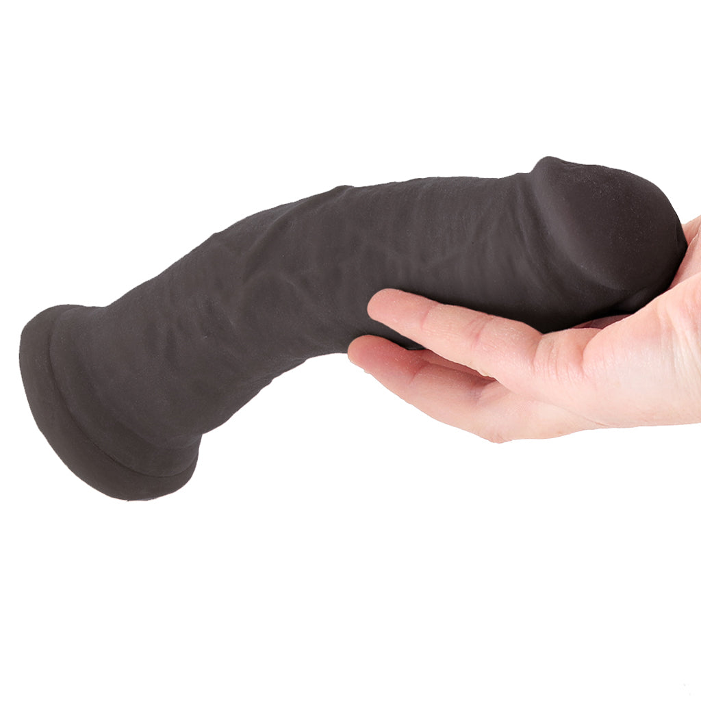 Dr. Skin Plus 8 Inch Thick Posable Dildo in Black Dildo Sex Toys > Realistic Dildos