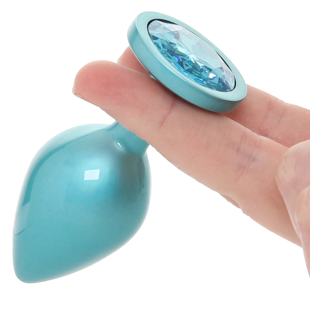Rear Assets Medium Metal Butt Plug in Teal Anal Sex Toys > Butt Plugs