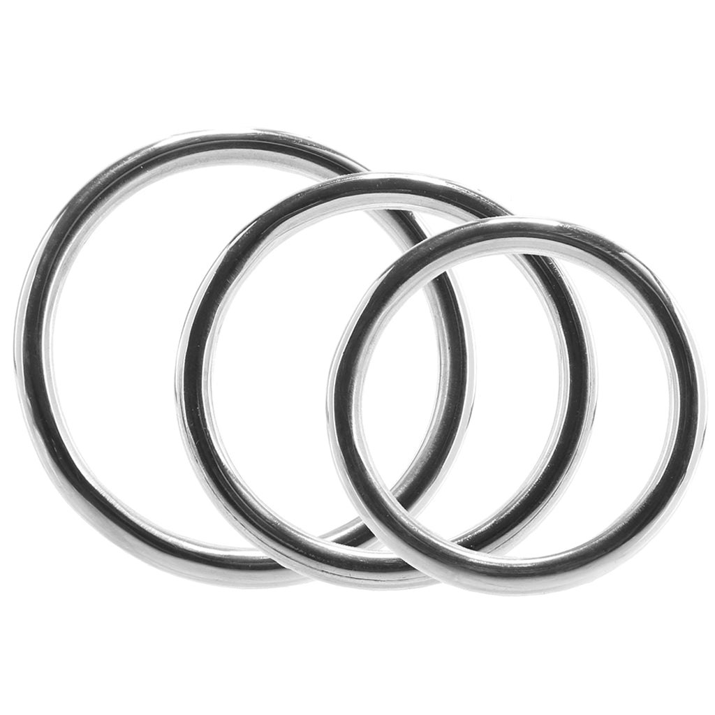 Stainless Steel 3 Piece Cock Ring Set Cock Rings