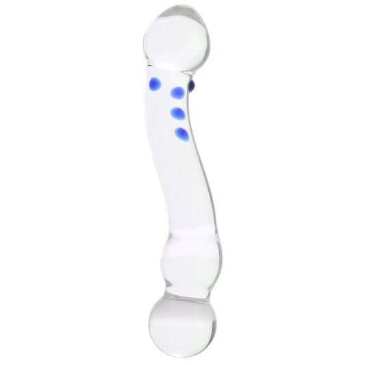 gläs 6 Inch Curved G-Spot Nubby Glass Dildo