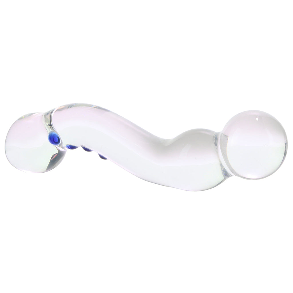 gläs 6 Inch Curved G-Spot Nubby Glass Dildo Dildo Sex Toys > Pyrex Glass Dildos