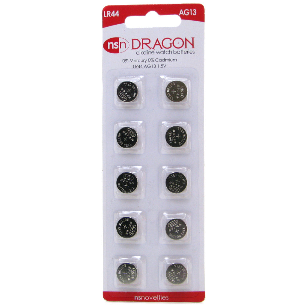 Dragon Alkaline LR44/AG13 Watch Batteries 10 Pack Batteries