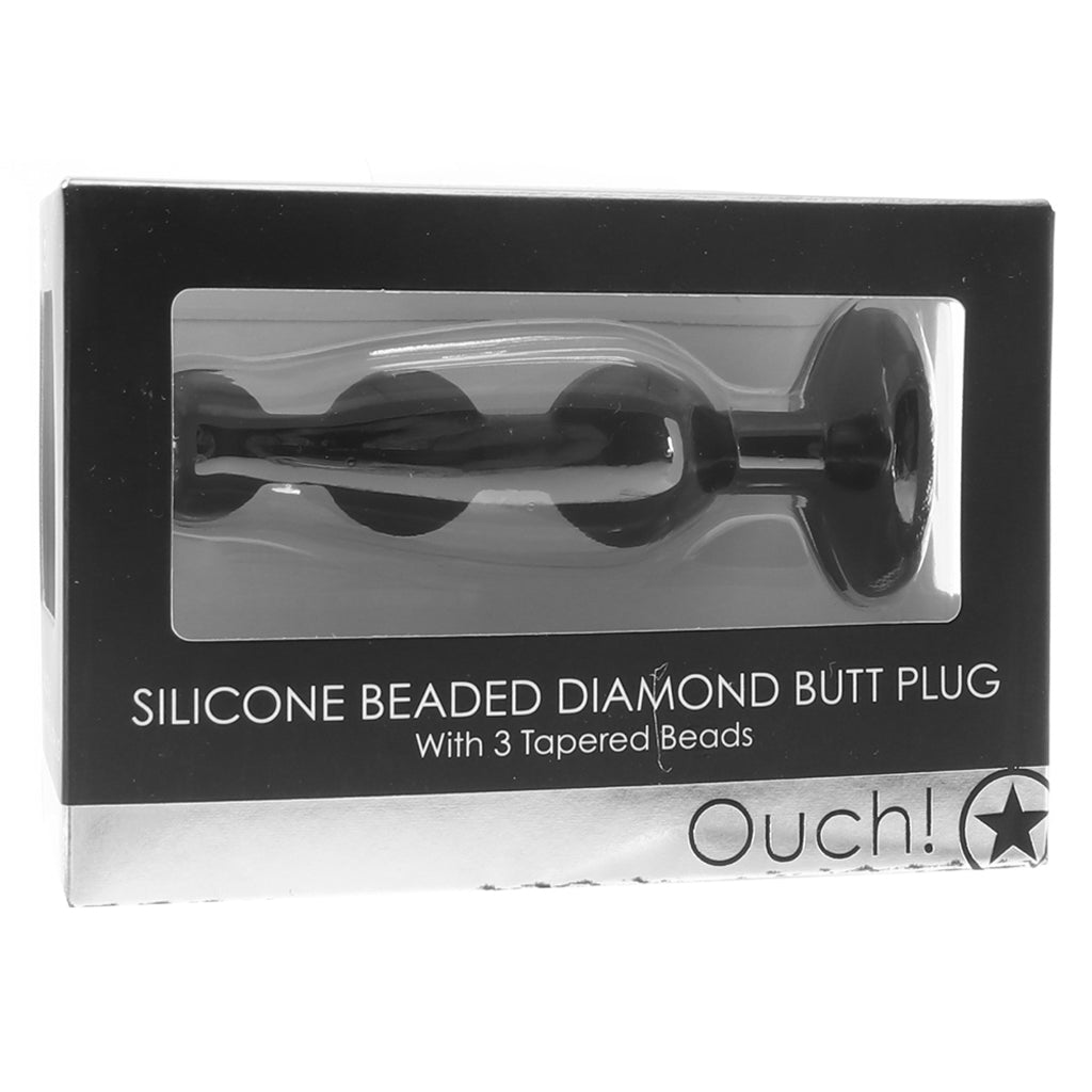 Ouch! Silicone Beaded Diamond Butt Plug Anal Sex Toys > Butt Plugs