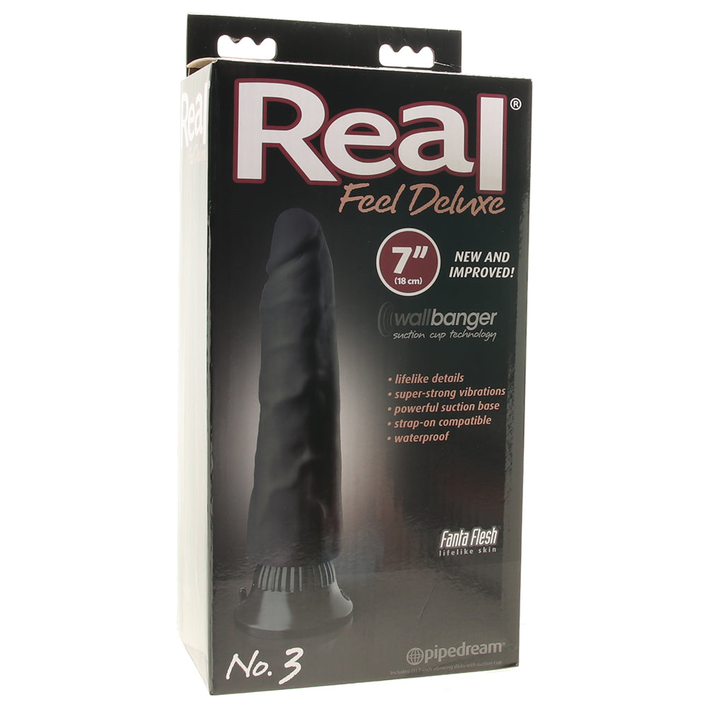 Real Feel Deluxe 7 Inch Vibrating Wall Banger Dildo in Blac Vibrators > Realistic Vibrator Dildos