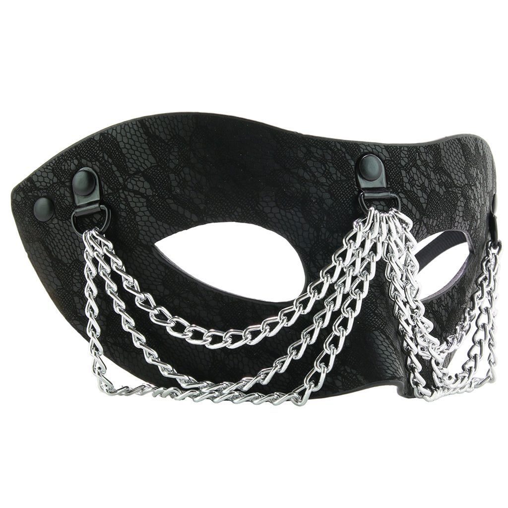 Sincerely Chained Lace Mask in Black Bondage and Fetish > Pleasure Masks and Dress Up Play