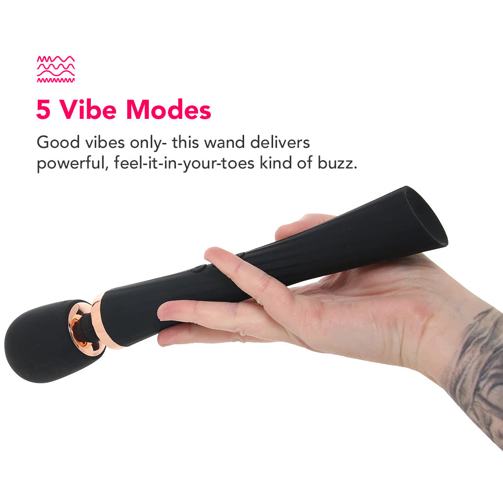 PinkCherry Luxury Slim Rechargeable Wand in Black Vibrators > Wands