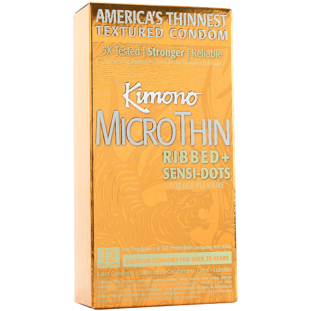 Kimono MicroThin Ribbed & Sensi-Dots in 12 Pack Condoms